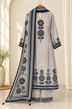 Elegant Floral Aline Kurta Palazzo Set with Dupatta