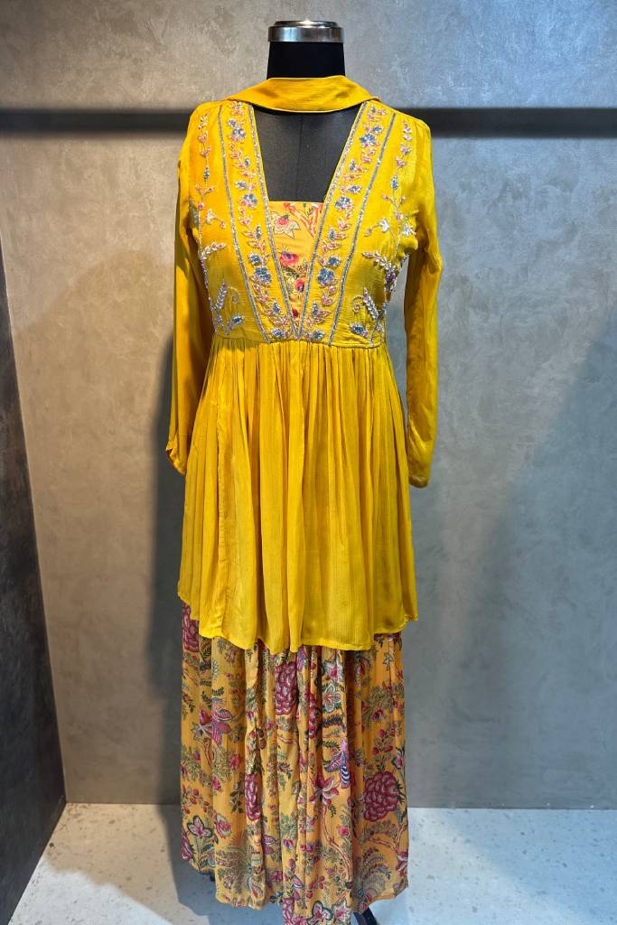 Pure Chinon Handwork Plazo Set