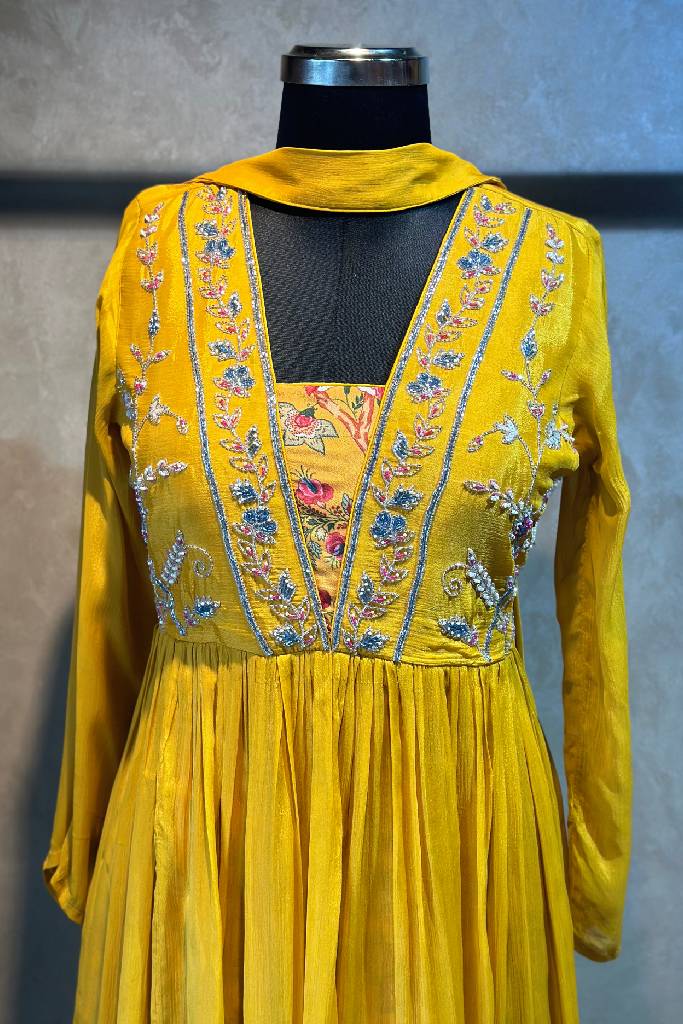 Pure Chinon Handwork Plazo Set