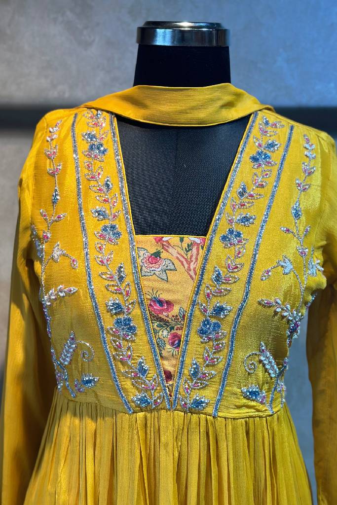 Pure Chinon Handwork Plazo Set