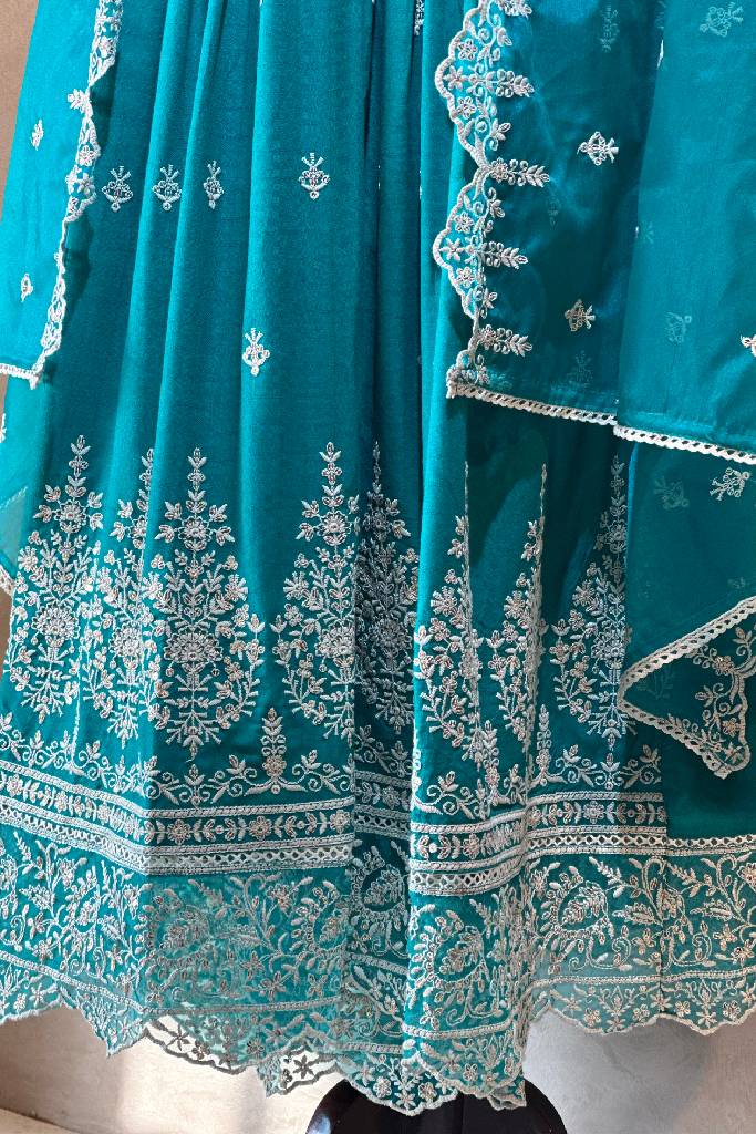 Rayon Heavy Work Anarkali Suit