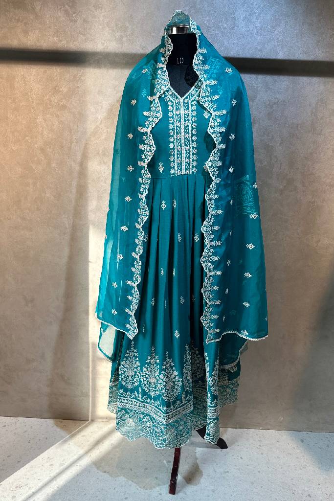 Rayon Heavy Work Anarkali Suit