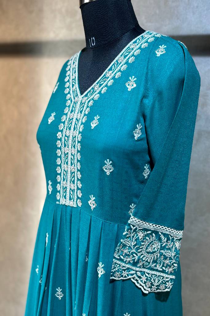 Rayon Heavy Work Anarkali Suit