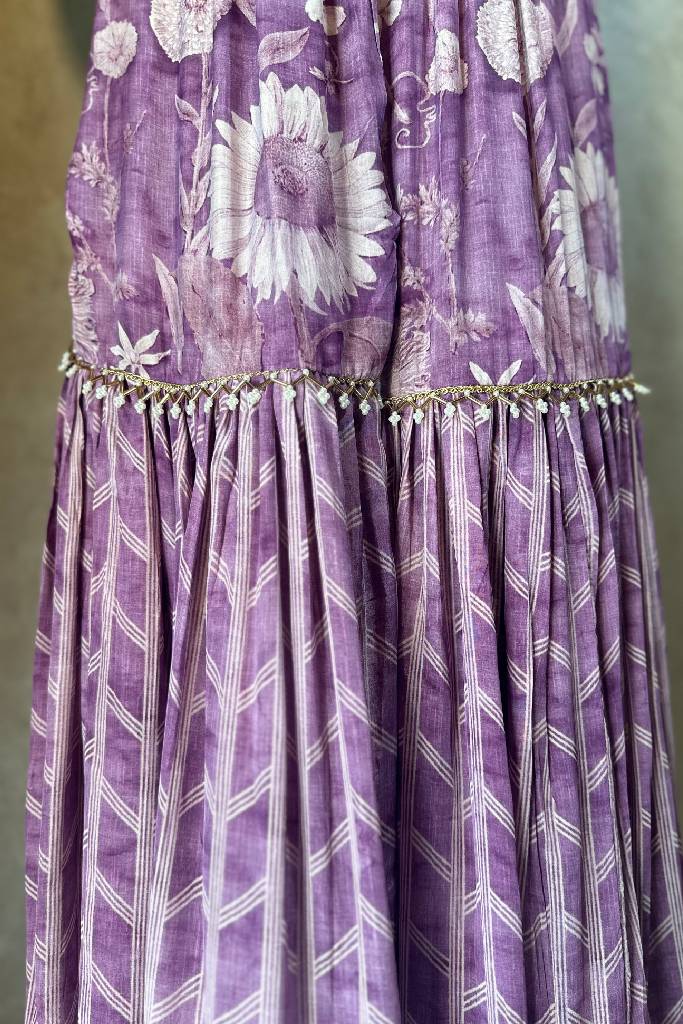 Handwork Muslin Sharara Set