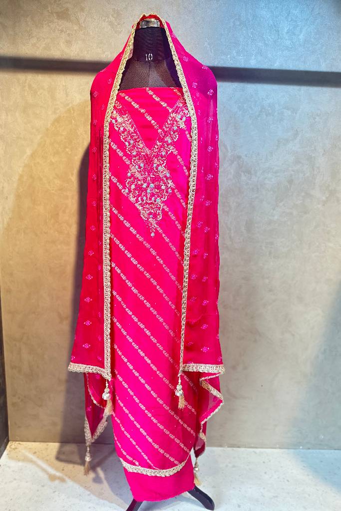 Pure Banarasi Silk Handwork Suit