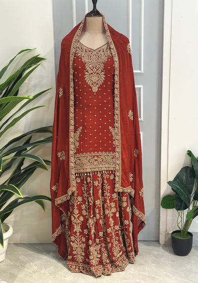 Rust Royale Premium Palazzo Set