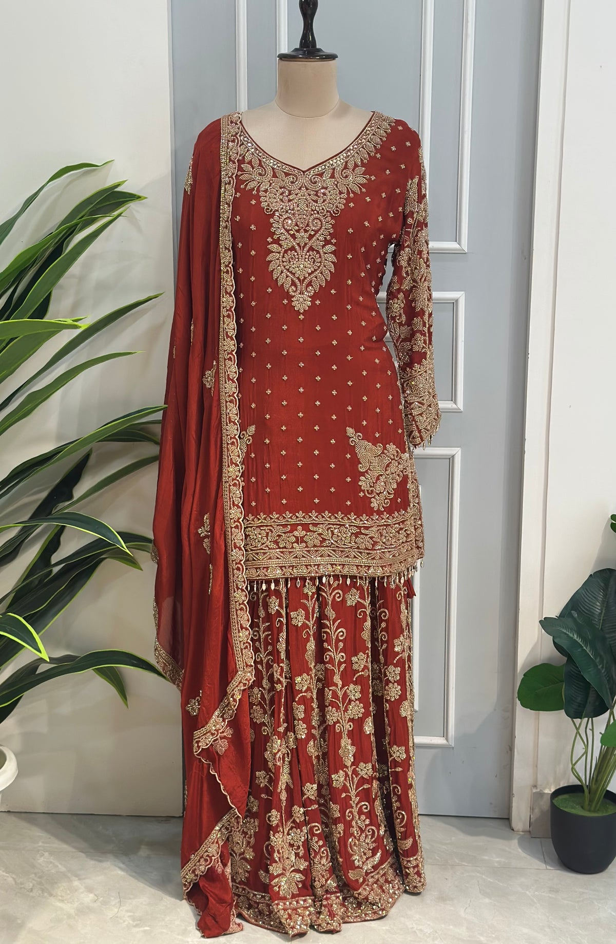 Rust Royale Premium Palazzo Set