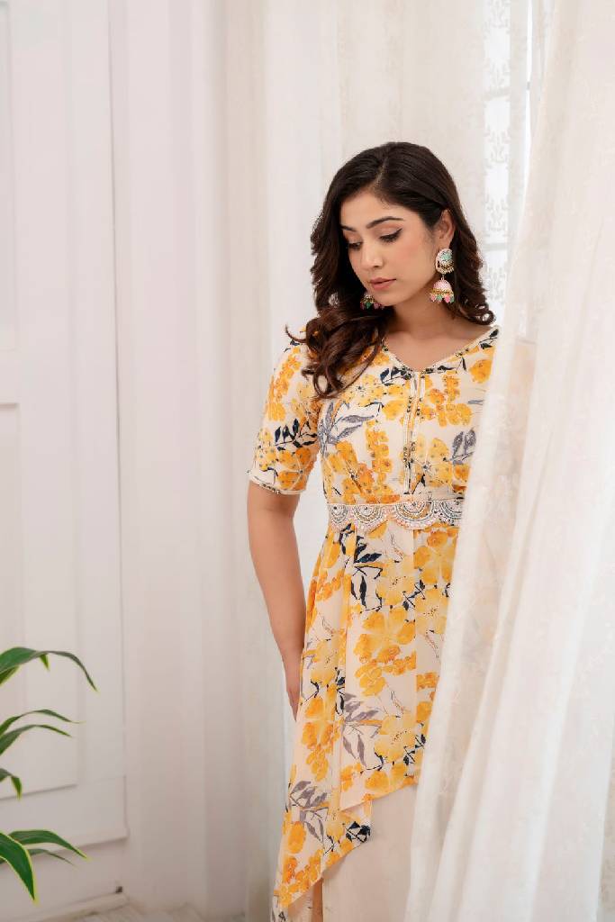 Pure Chinon Handwork Plazo Set