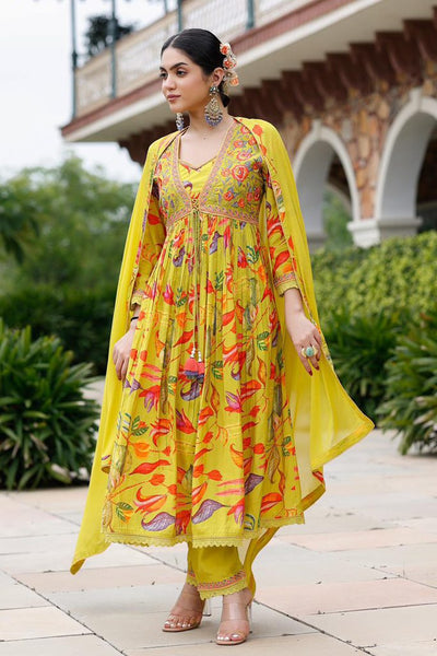 3 Piece Floral Jacket Suit