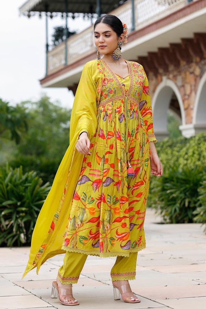 3 Piece Floral Jacket Suit