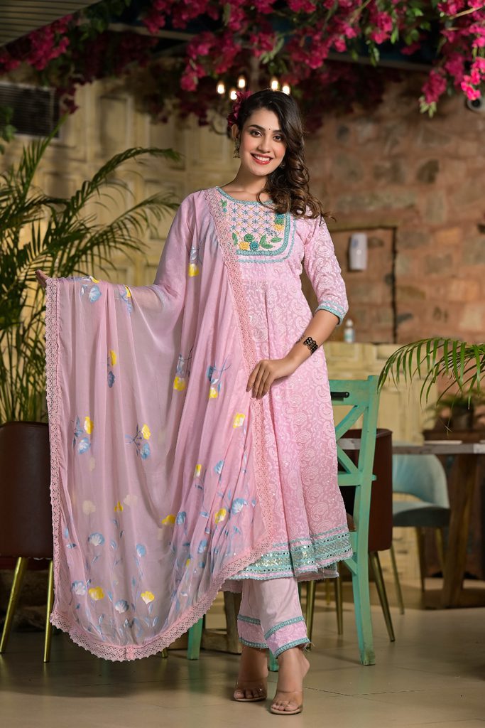Three Piece Chikan Handwork Suit