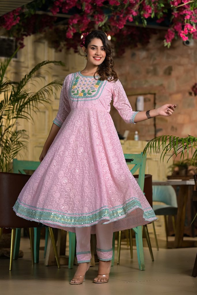 Three Piece Chikan Handwork Suit