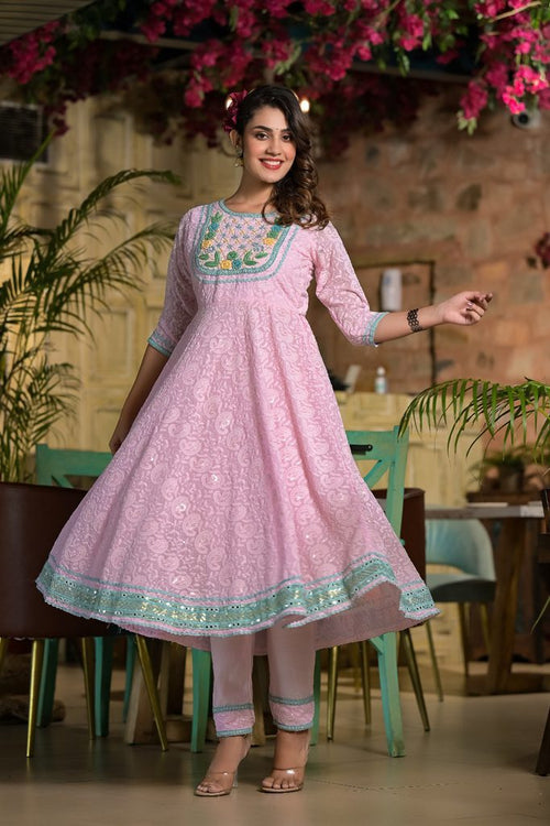 Three Piece Chikan Handwork Suit