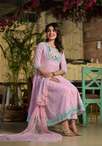 Three Piece Chikan Handwork Suit