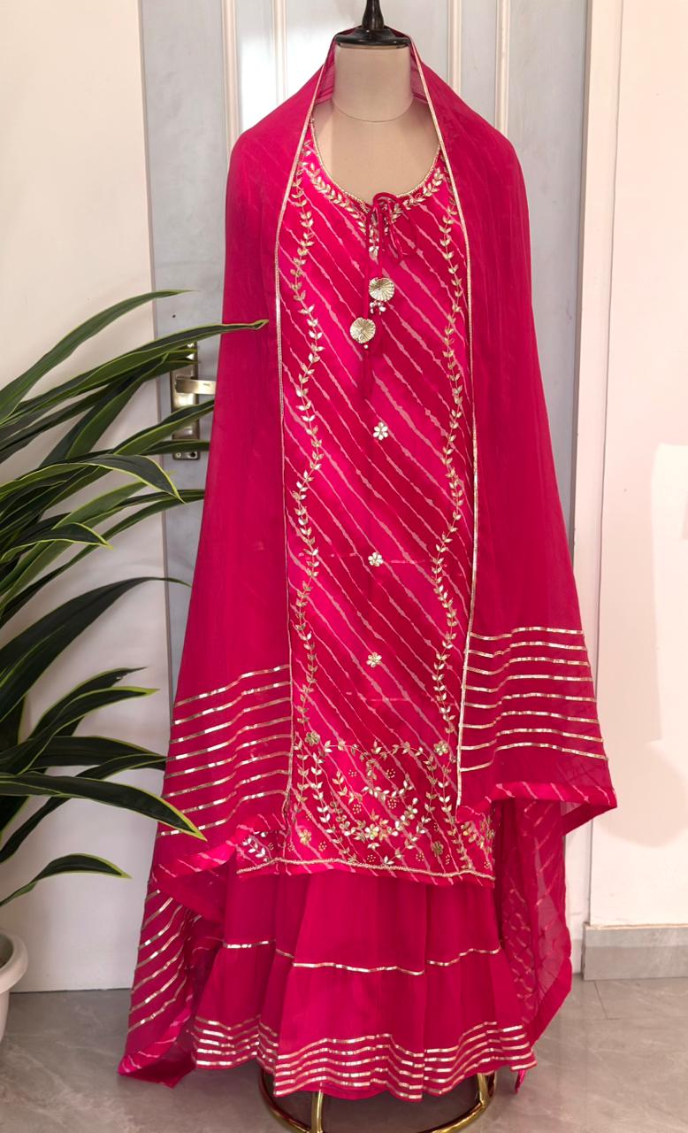 Elegant Handwork Attached Flare Suit Set