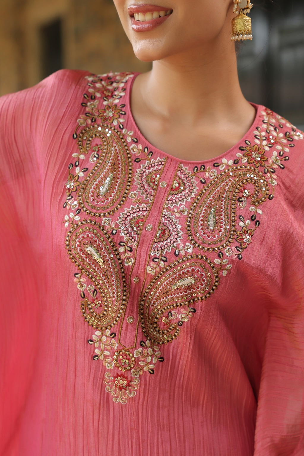 EMBROIDERED PURE ZARI TISSUE KAFTAN