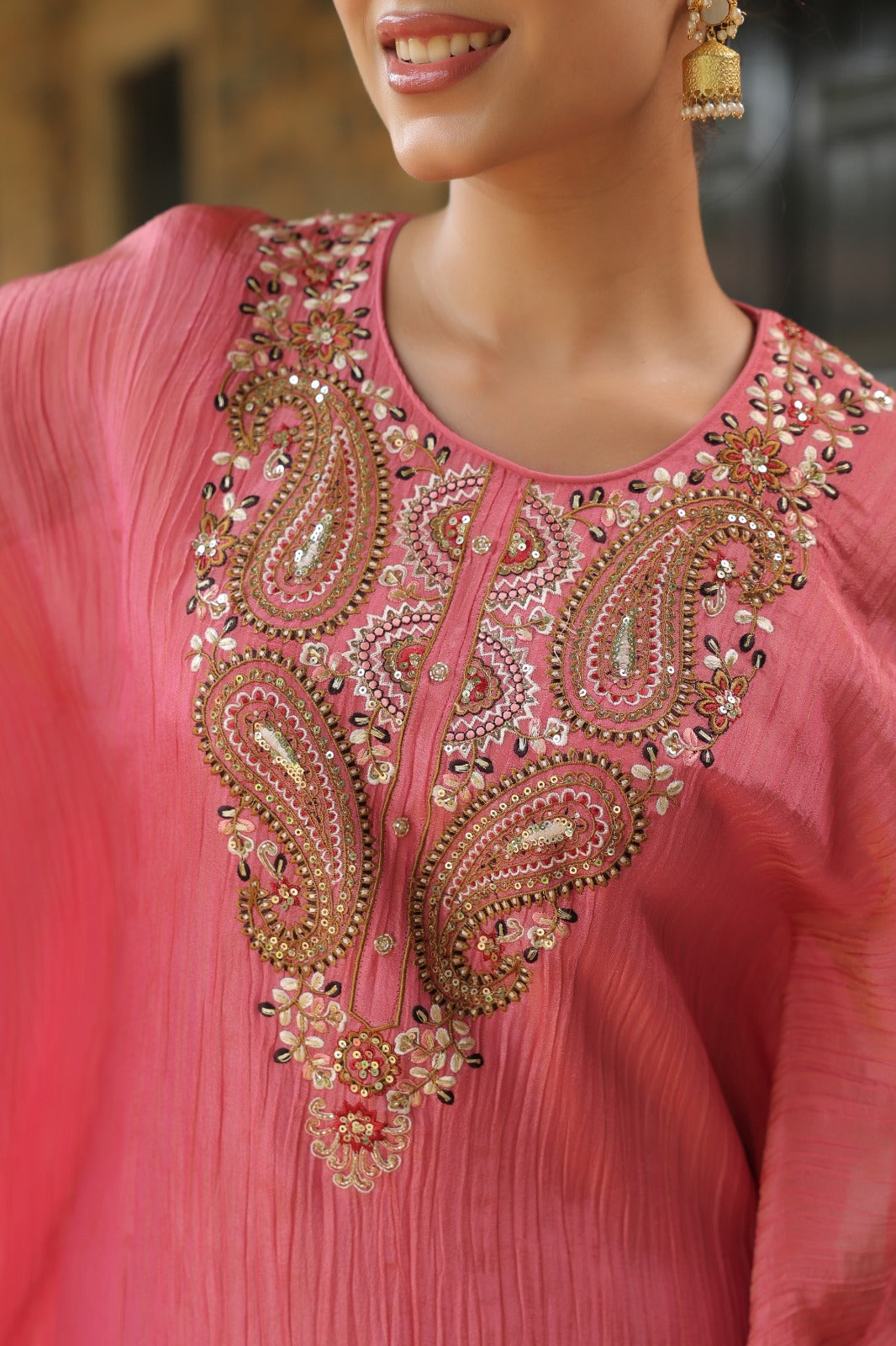 EMBROIDERED PURE ZARI TISSUE KAFTAN