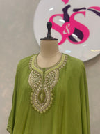 PURE CHINON CAP TOP SET IN HANDWORK