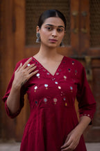 TRENDY TWO PIECE MIRROR WORK SUIT