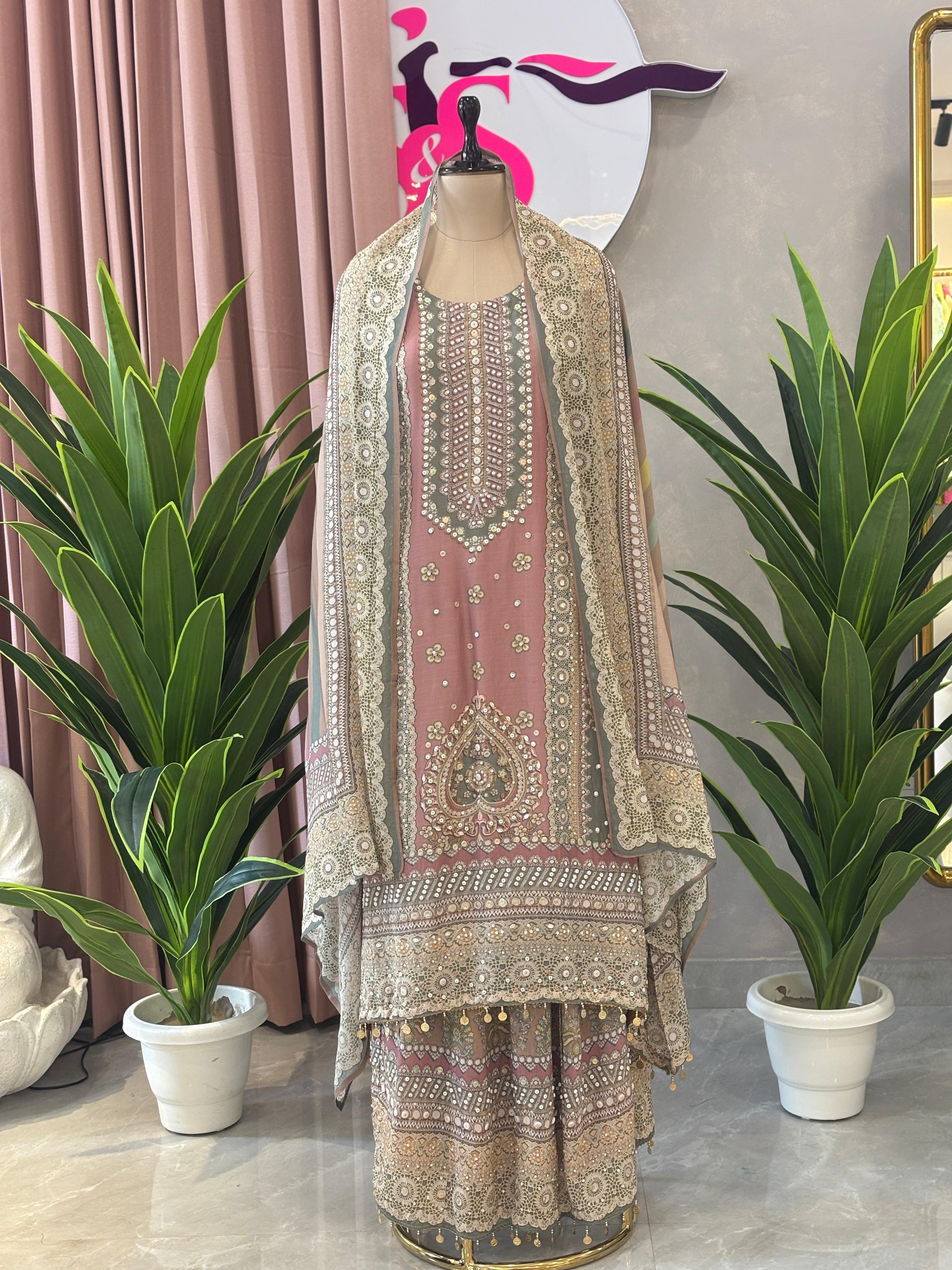 Trendy Plazo Set In Handwork
