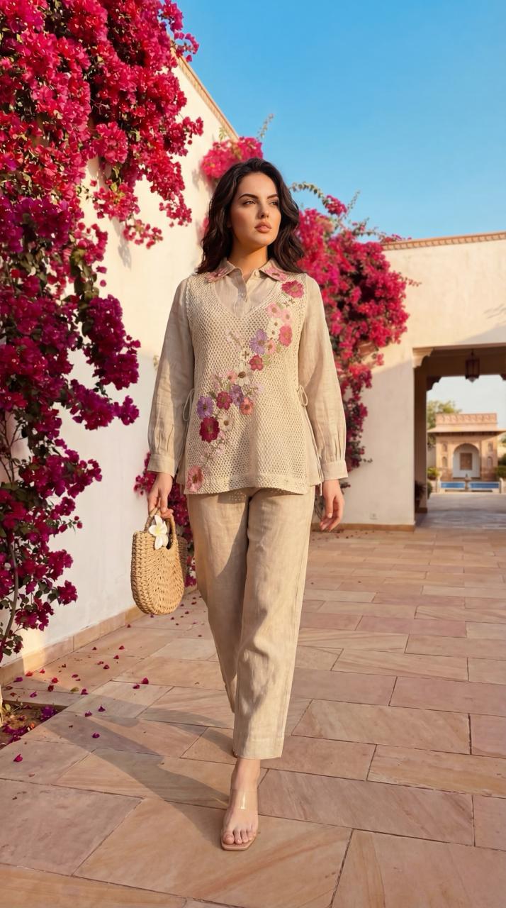 Soft Bloom Handcrafted Co-ord Set