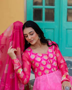 PURE ORGANZA FLORAL ANARKALI