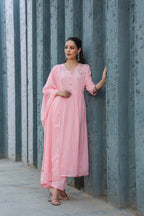 BEAUTIFUL MUL COTTON EMBROIDERED SUIT SET