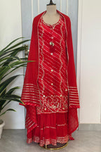 Elegant Handwork Attached Flare Suit Set