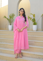 EMBROIDERED MUL COTTON SUIT SET