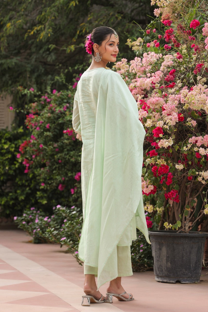 TRENDY EMBROIDERED SUIT SET