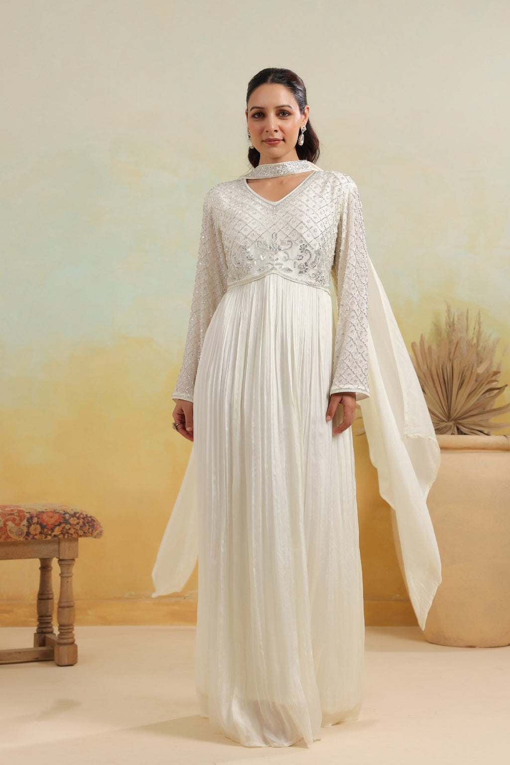 LONG ANARKALI IN HANDWORK