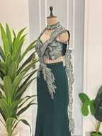 Designer Handwork Indo western Drape Saree