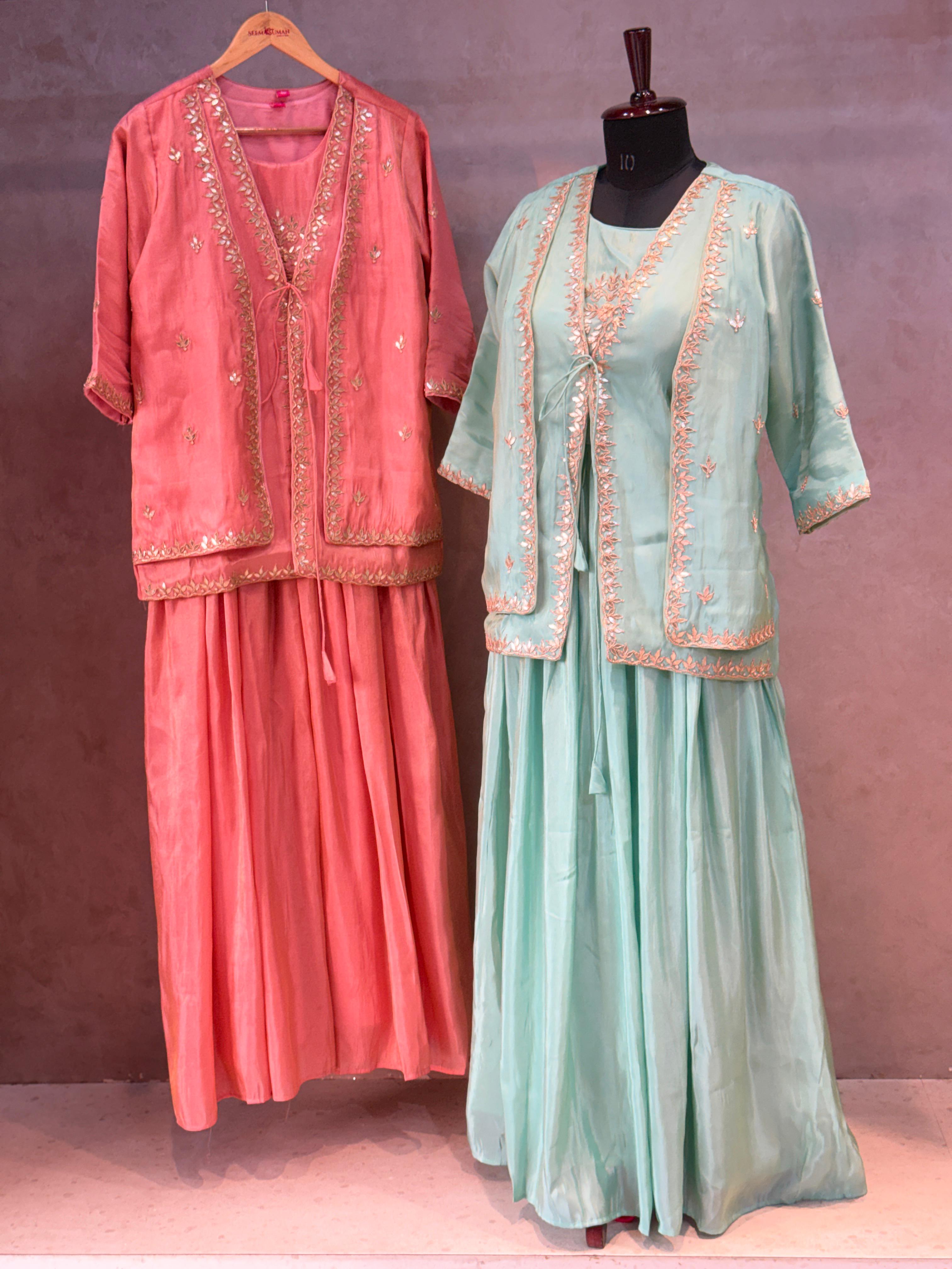 Beautiful Double Jacket Floor Lenth Gown