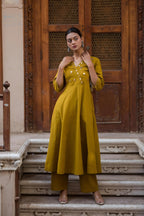 TRENDY TWO PIECE MIRROR WORK SUIT