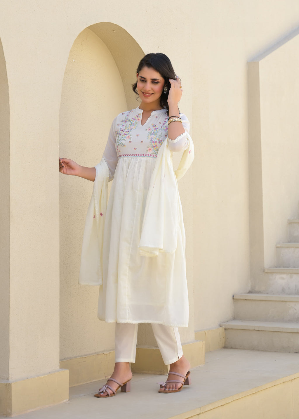 EMBROIDERED MUL COTTON SUIT SET