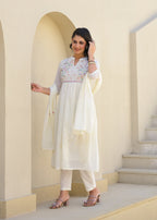 EMBROIDERED MUL COTTON SUIT SET