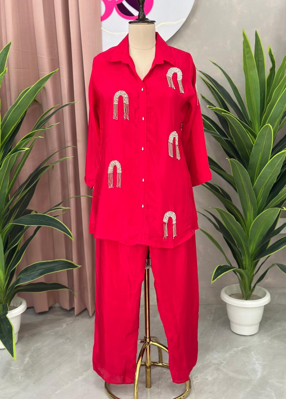 Premium Crystal Work Co-Ord Set