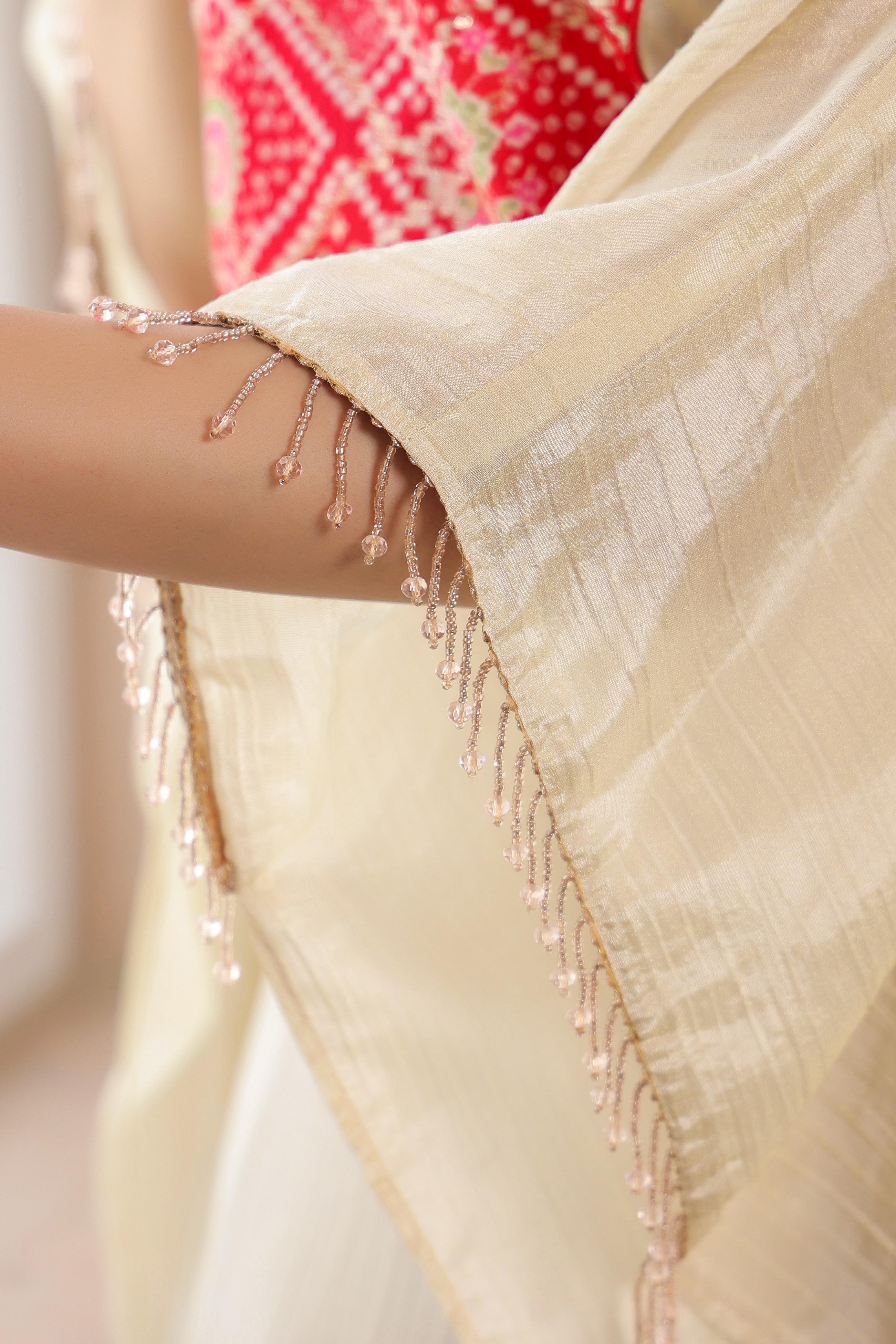 PURE ZARI TISSUE KAFTAN SET