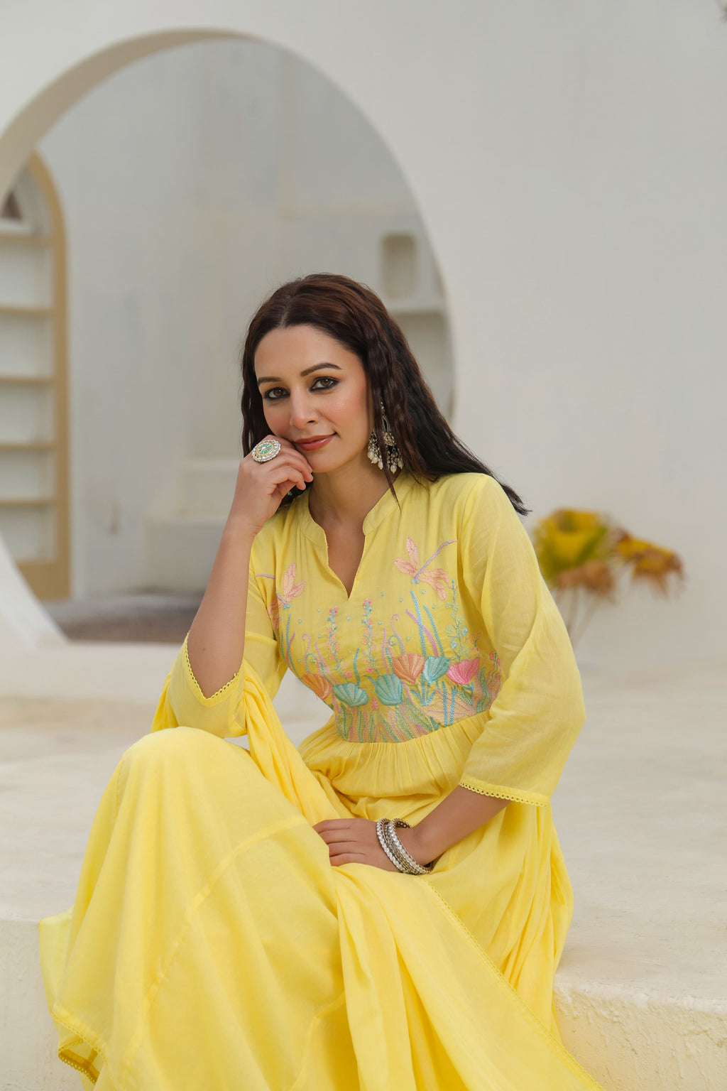 BEAUTIFUL EMBROIDERED MUL COTTON SUIT SET