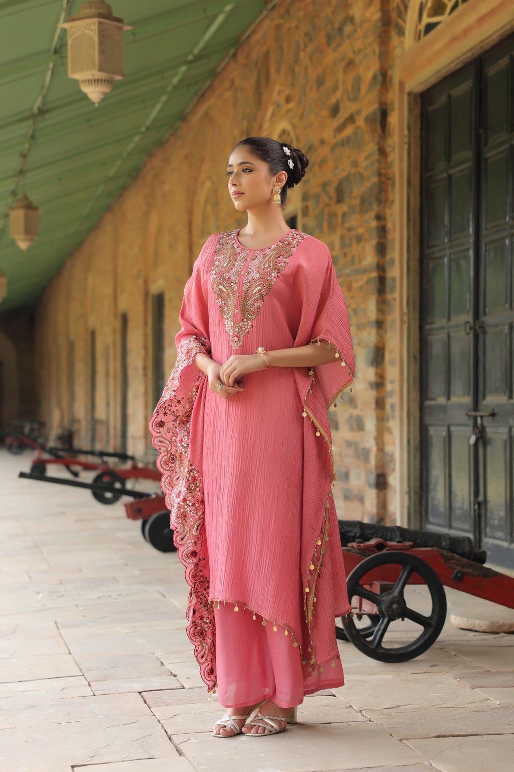 EMBROIDERED PURE ZARI TISSUE KAFTAN