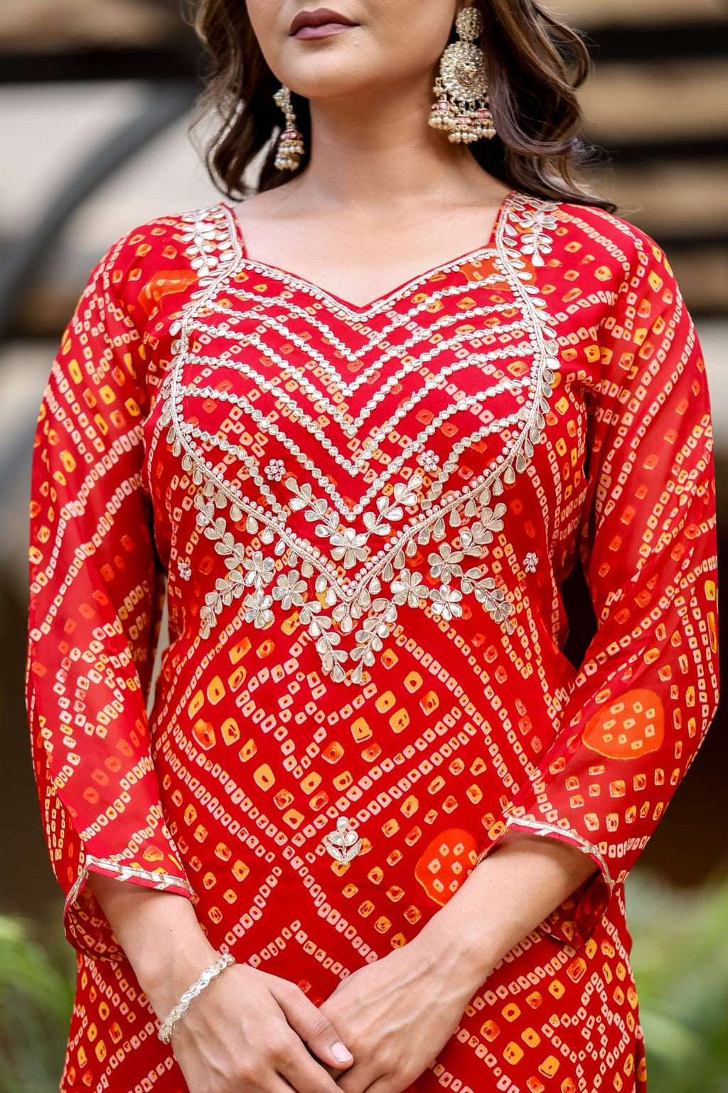 PURE GEORGETTE GOTA PATTI SUIT SET