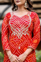 PURE GEORGETTE GOTA PATTI SUIT SET
