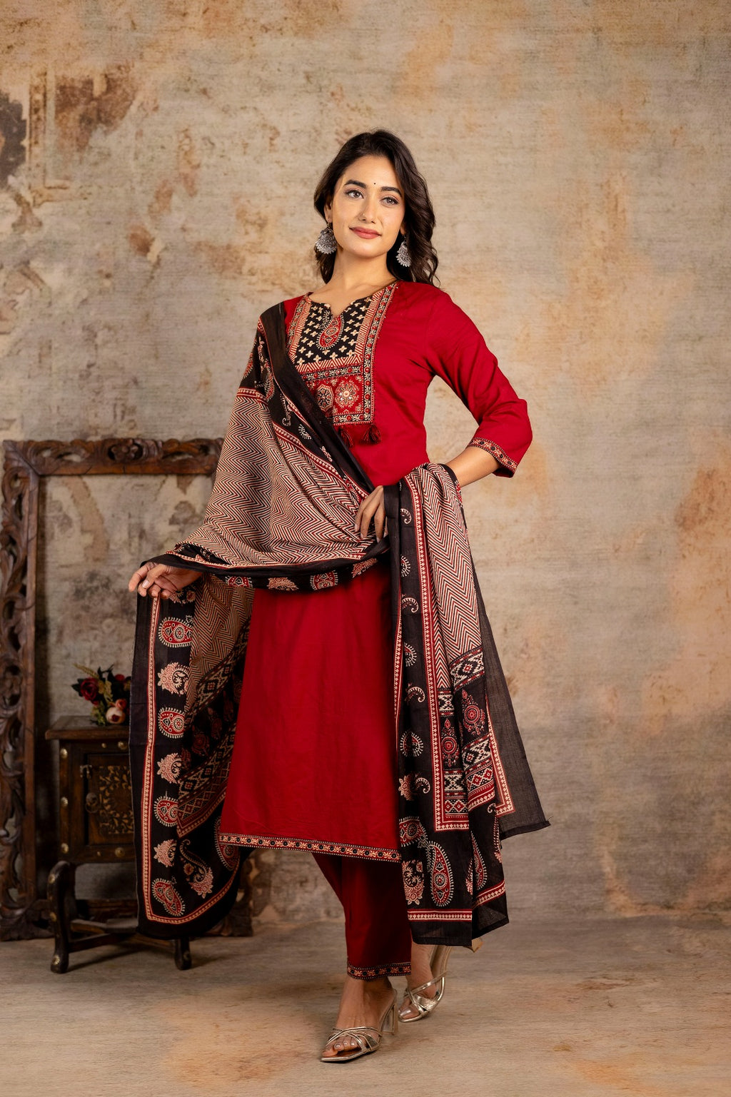 AJRAKH PRINT SUIT SET