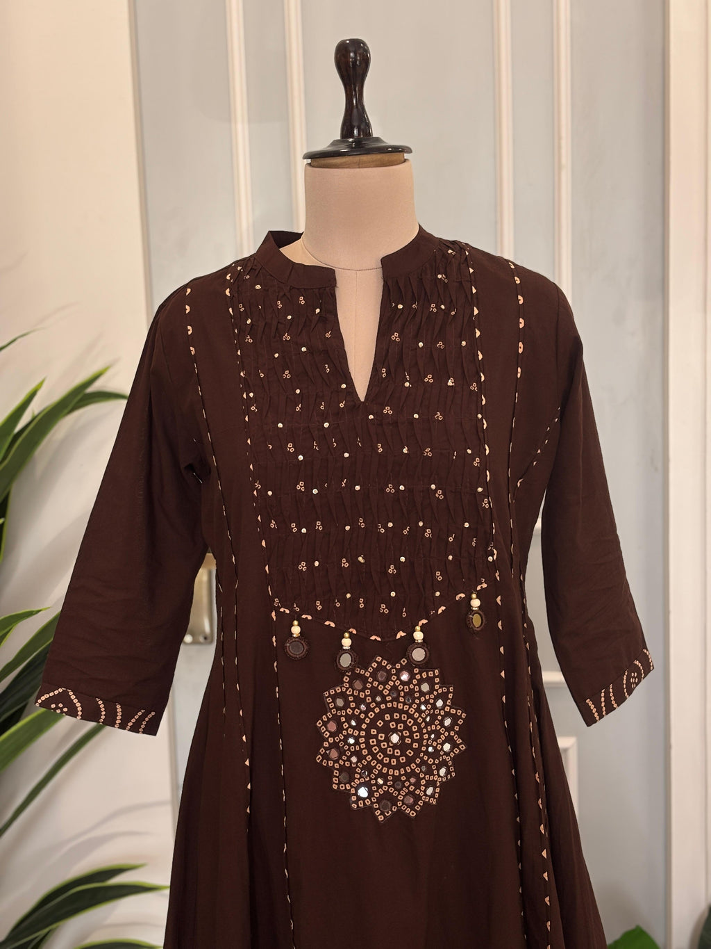 Pure Cotton Suit Set In Bhandej Print