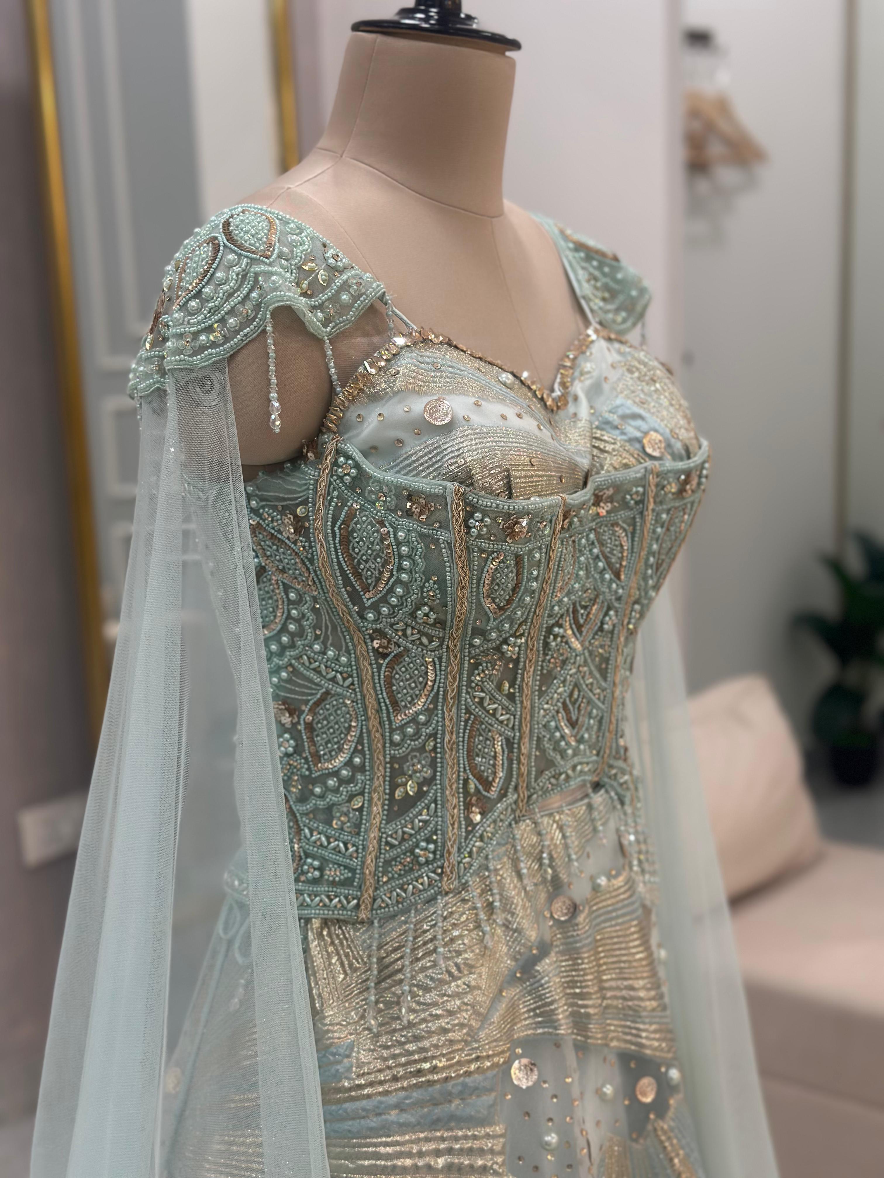 Pastel Mint Handwork Lehenga Set