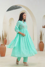 BEAUTIFUL MUL COTTON EMBROIDERED SUIT SET