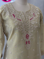 Elegant Suit with Handwork & Bandhej Dupatta