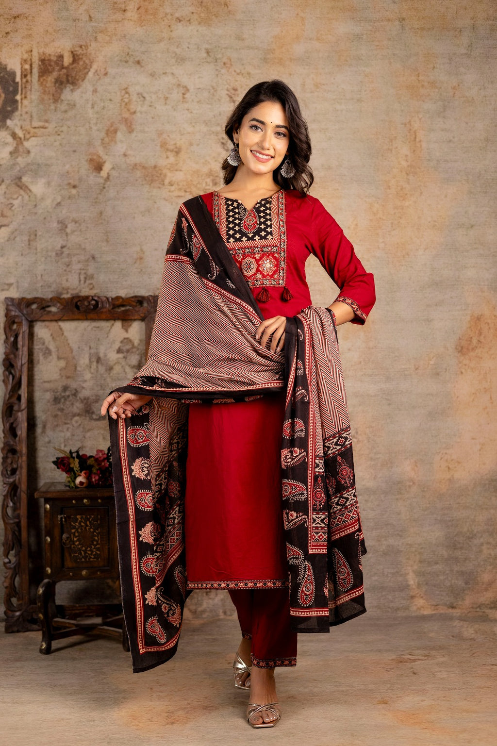 AJRAKH PRINT SUIT SET