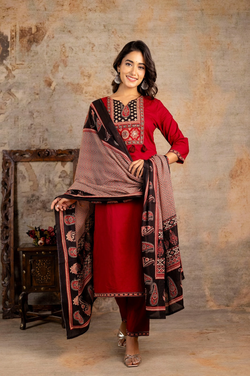 AJRAKH PRINT SUIT SET