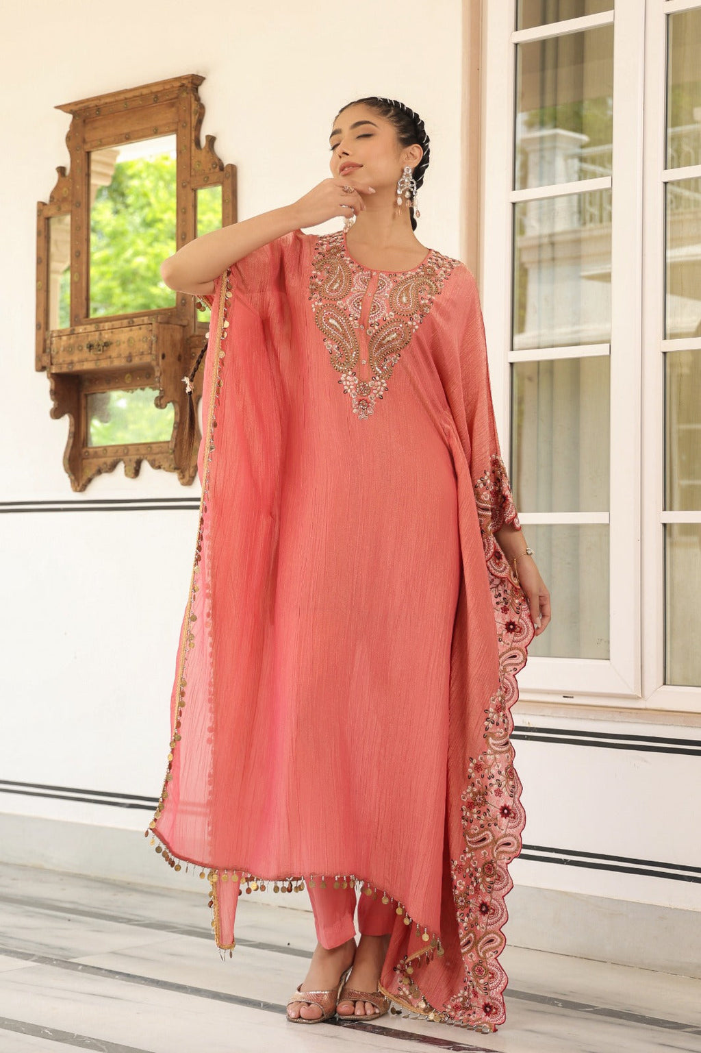 EMBROIDERED PURE ZARI TISSUE KAFTAN